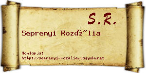 Seprenyi Rozália névjegykártya